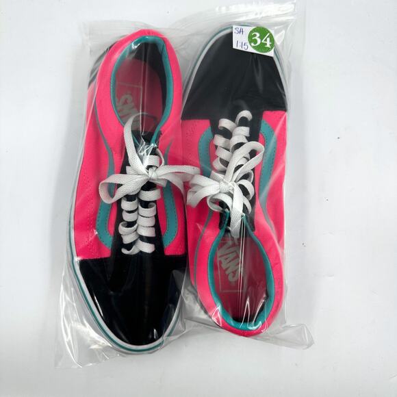 Vans Old Skool (Brite) Black/Neon Pink Women' s 10 Mens 8.5  Skater Y2K - Picture 10 of 11